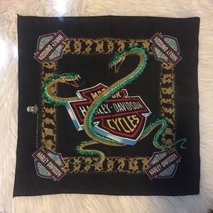 Vintage Harley Davidson Bandana Scarf Snake